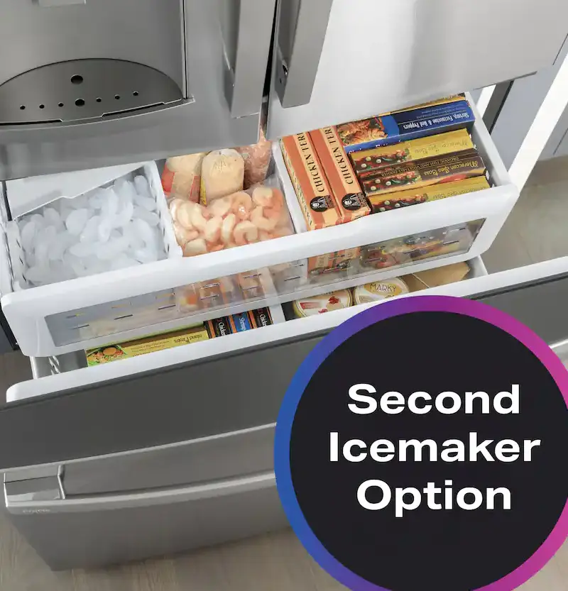 GE refrigerator with second ice maker