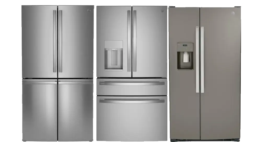Selection of GE refrigerators on display at Sargents GE